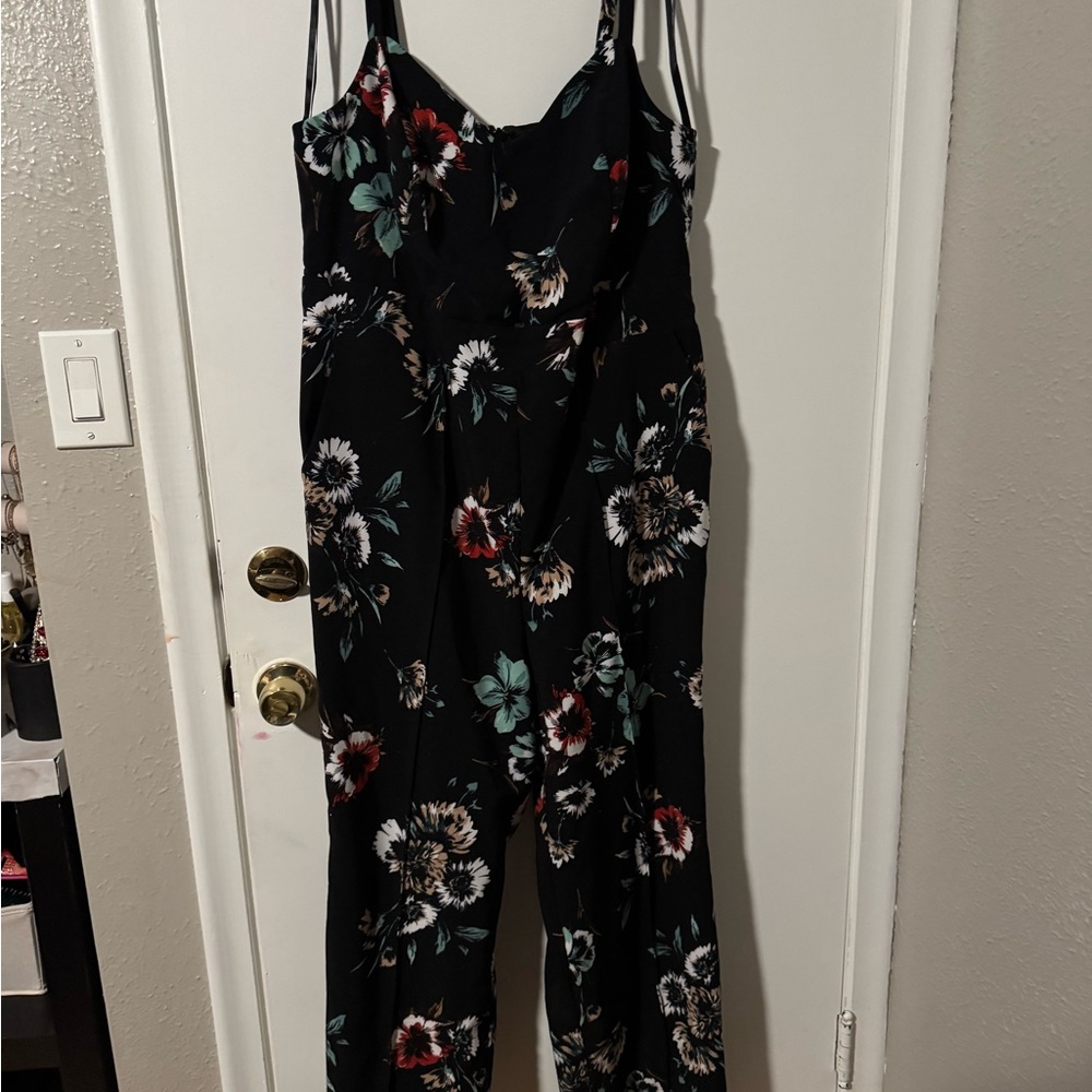 Floral Black Jumpsuit